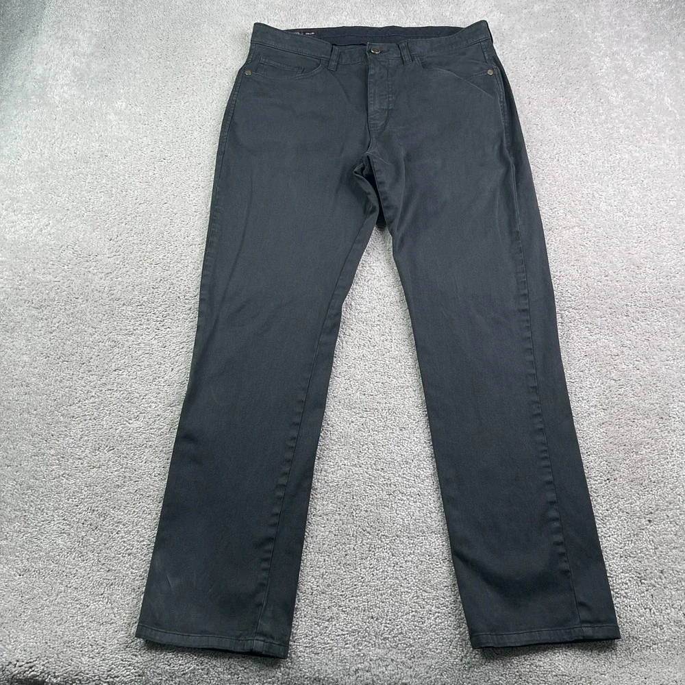Johnston and Murphy Pants Mens 32x30 Black 5 Pocket Chino Pima Cotton Stretch